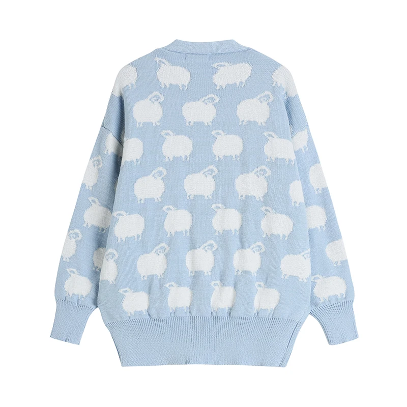 Женский трикотажный кардиган с длинным рукавом повседневный свободный оверсайз