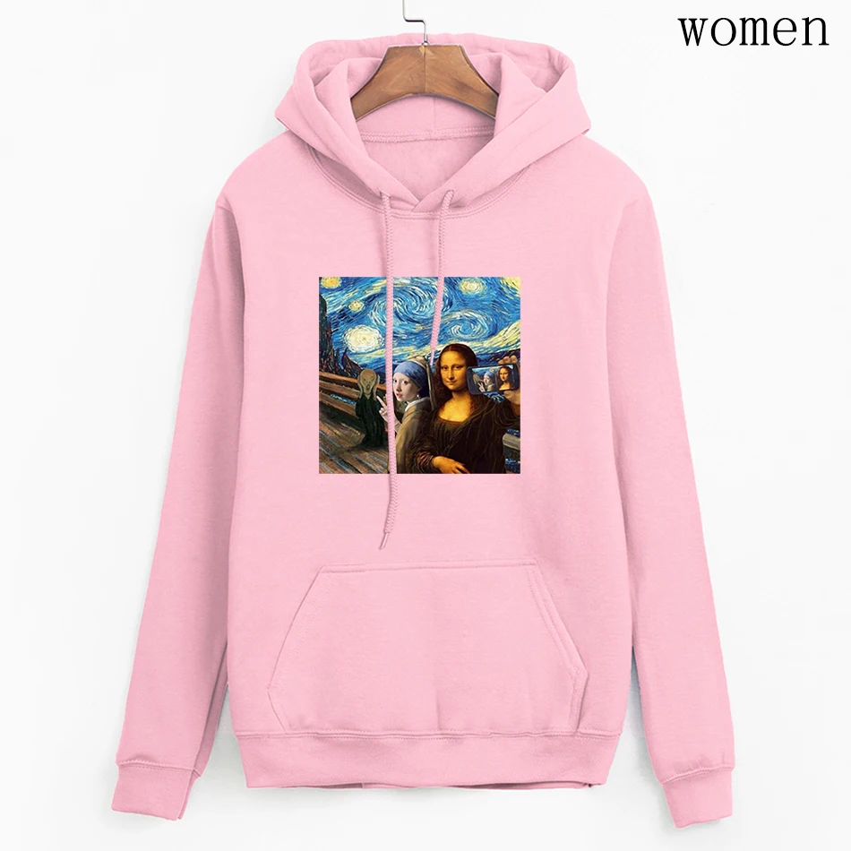 Women's Sweatshirt Mona Lisa's Smile Print Fashion Casual Pullovers Harajuku Autumn Hoody Ladies 2020 Streetwear For Women | Женская