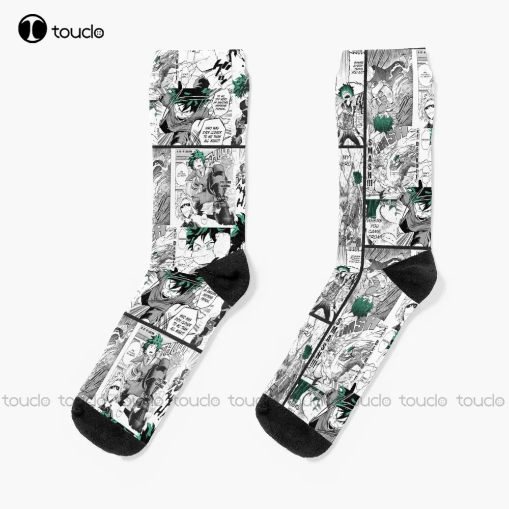 

Deku Boku No Hero Academia Manga Collage Socks White Socks Christmas New Year Thanksgiving Day Gift 360° Digital Print Custom