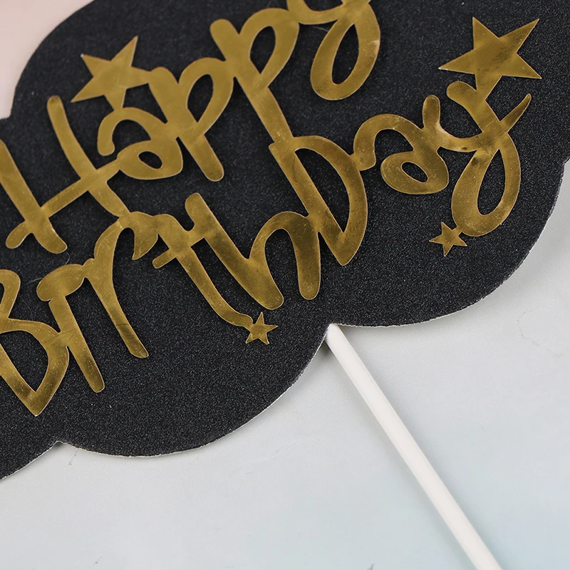 

New Arriva Ins Style Black Cloud "Happy Birthday" Cake Topper for Party Decoration Dessert lovely Gifts