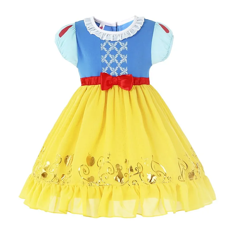 Snow White Dress 01 VOGUEON/нарядное платье принцессы Софии для девочек; летнее повседневное Хлопковое платье для сна; Рапунцель; Белоснежка; Эльза; Алиса; костюм на Хэллоуин - Цвет: Snow White Dress 01