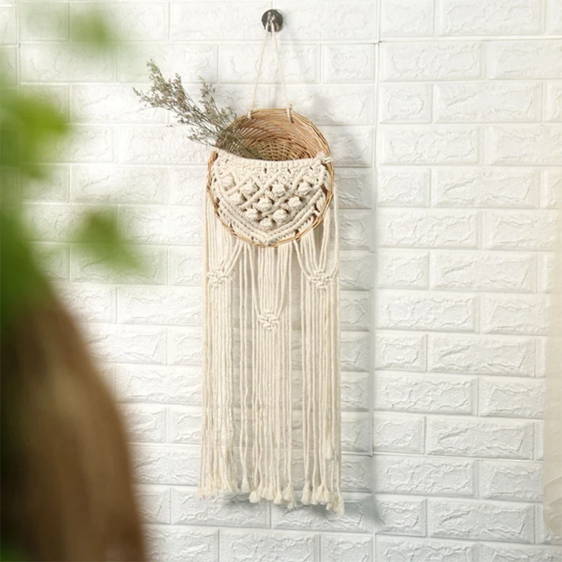 

Hand-Woven Cotton Tassels Homestay Flower Shop Store Decor Wall Hanging