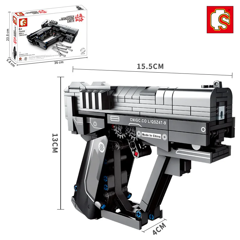 

FoPcc 364pcs DIY City Police Pistol building block technology signal assembly shooting game building block city children's toys