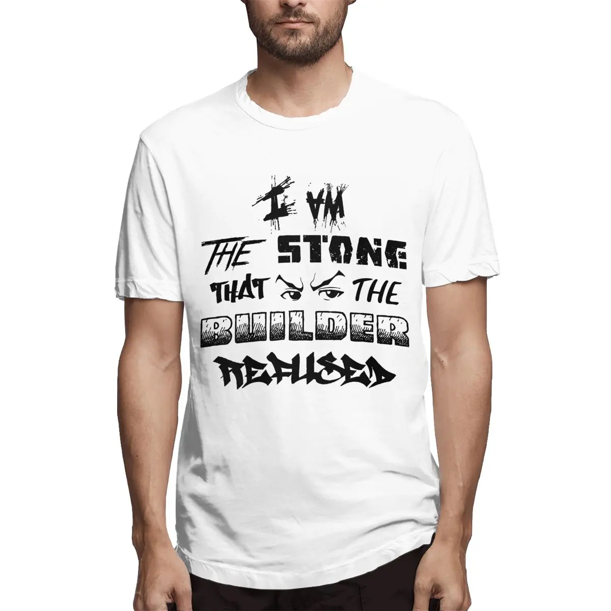 

The Boondocks I Am The Stone That The Builder Refused Men Vintage Tee Shirt Short Sleeve Crewneck Pure Cotton Summer T-Shirt