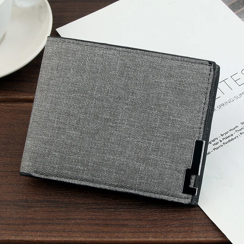 

New Men Wallet Iron Edge Korean Youth Men's Horizontal Wallet Ultra-Thin Short Money Bag Cardholder Coin Purse Dollar Wallet Men
