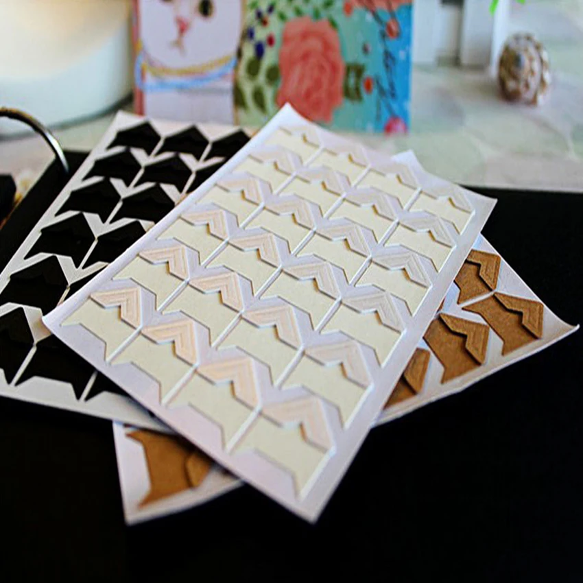 Уголки из крафт бумаги сделай сам 24 шт./лот аксессуары для фотоальбомов бумажные