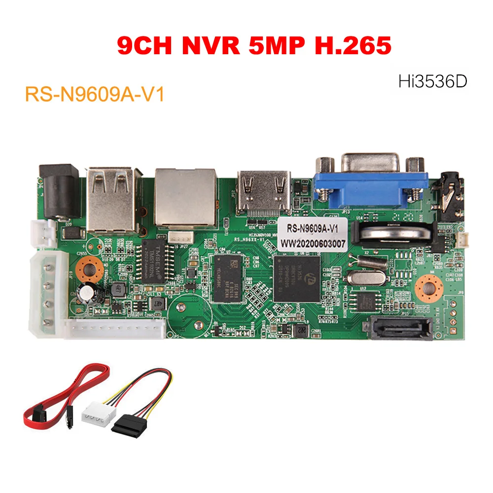 Камера видеонаблюдения NVR 9 каналов 5 Мп 8 1080P ONVIF H.265 XMEye|Видеорегистратор для