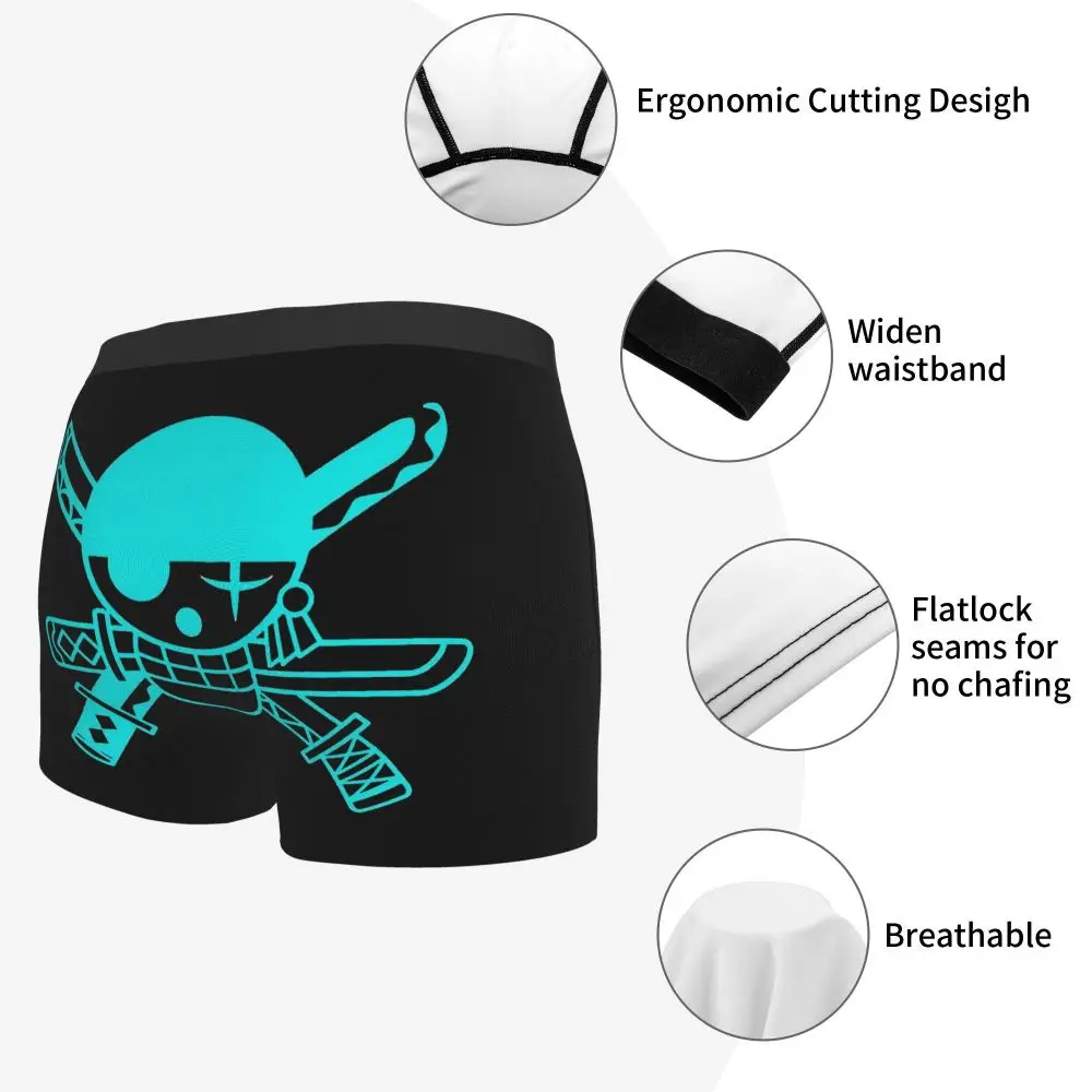 Ророноа Зоро йолли Роджер цельный Обезьяна D. Luffy аниме трусы хлопковые Мужское