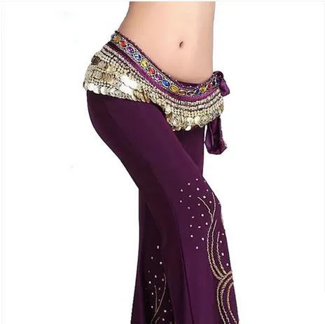 Костюмы для танца живота бархатные цветные камни 338 золотые монеты ремни женщин
