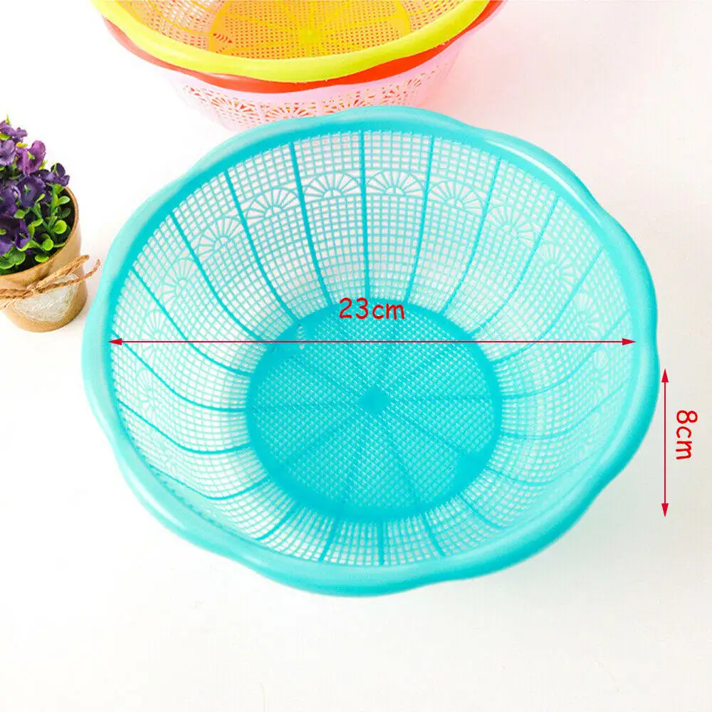 

5pcs Kitchen Fruit Vegetables Rice Colander Washing Basket Plastic Drain Baskets Kitchen Restaurant Utensils Supplies