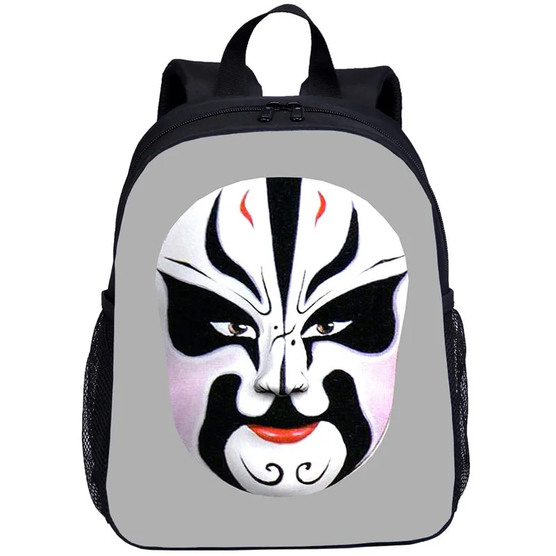 13 дюймов рюкзак для мальчиков девочек Китайская традиционная культура маска 3D