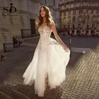 Женское свадебное платье It's yiiya, белое кружевное платье А-силуэта с открытой спиной и V-образным вырезом на лето 2022