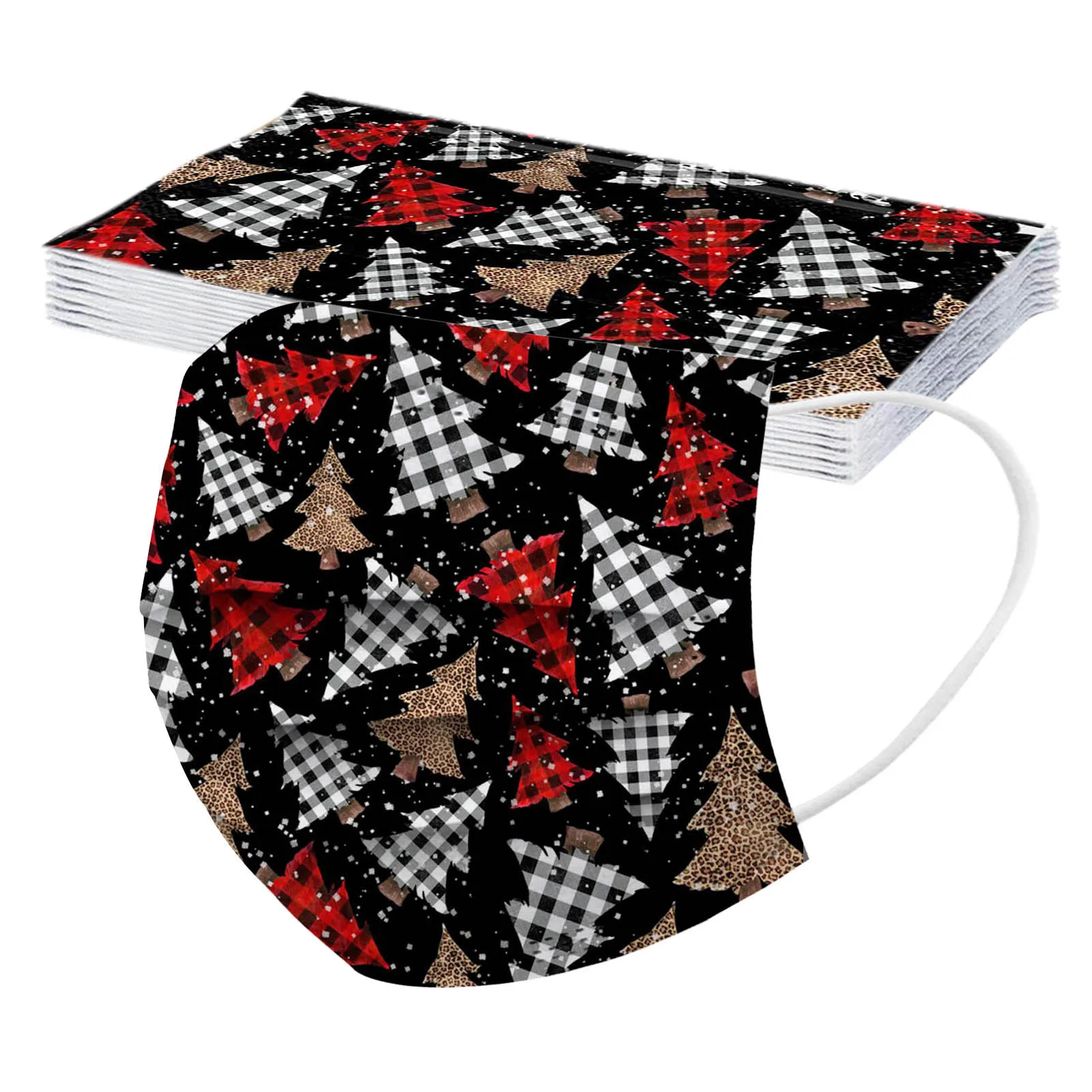 10 шт. одноразовые маски с рисунком рождественской елки | Тематическая одежда и