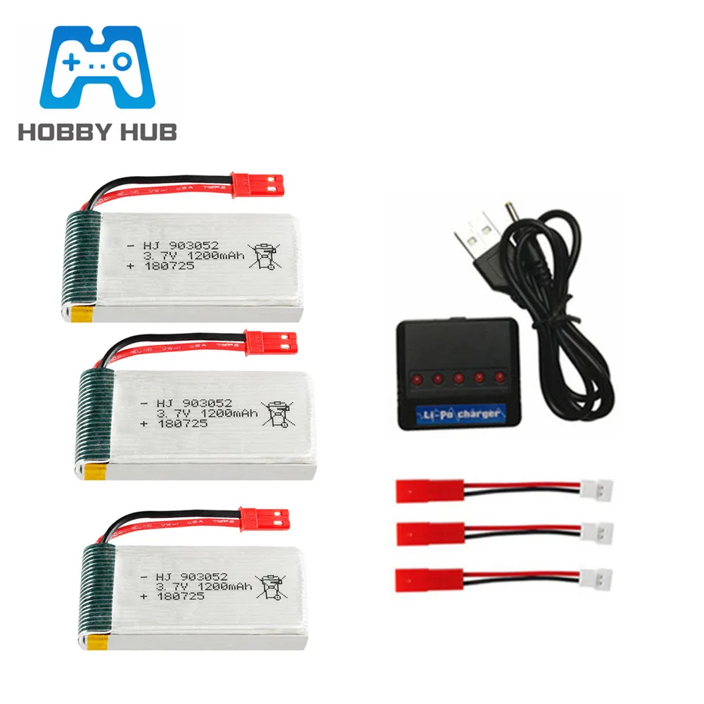 3.7V 1200mAh lipo Battery for H11D H11C Remote Control Helicopter Airplanes batteries 3.7 v 903052 JST Plug and charger set |