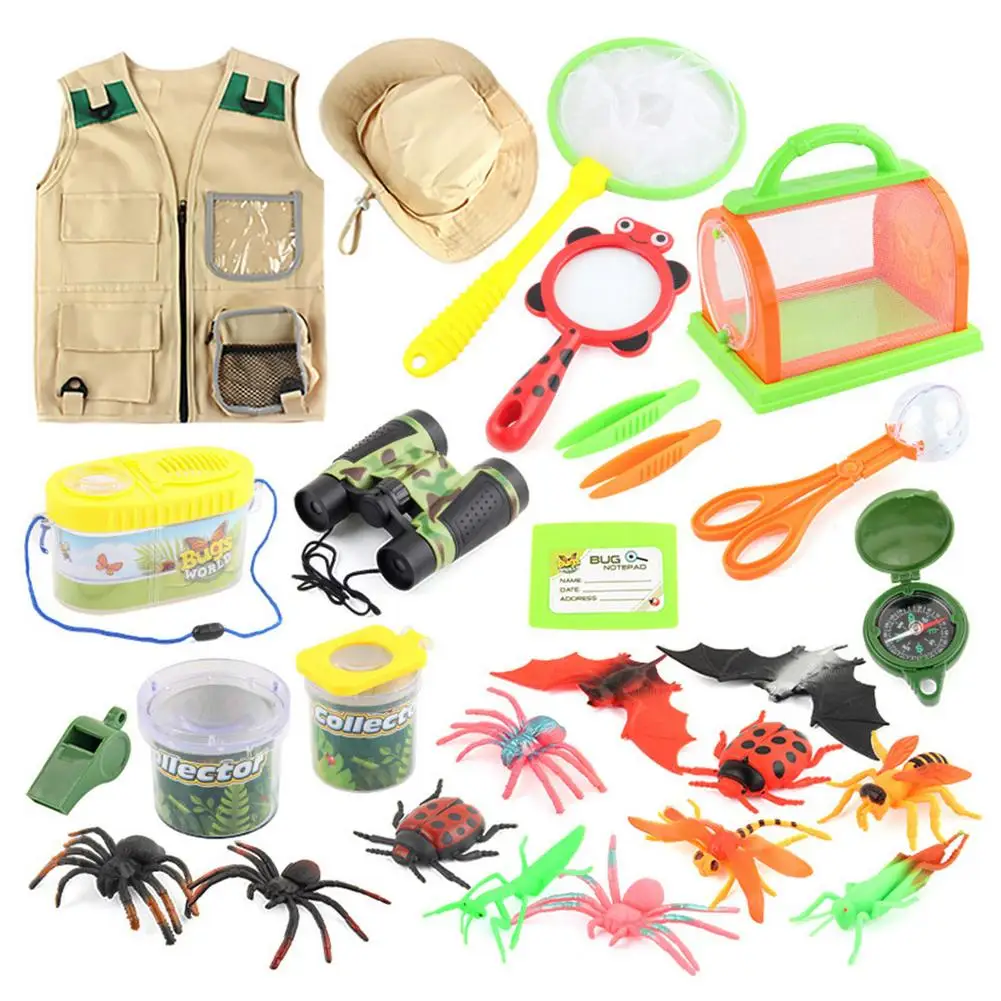 

Outdoor Explorer Set Safe Quality Adventure Toys Insect Catcher Toys Kit With Binoculars Flashlight Magnifying Glass Compass