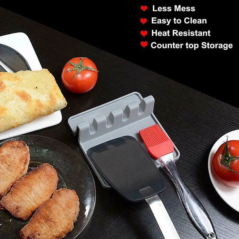 Держатель для кухонной утвари силиконовая стойка ложек и лопаток портативная