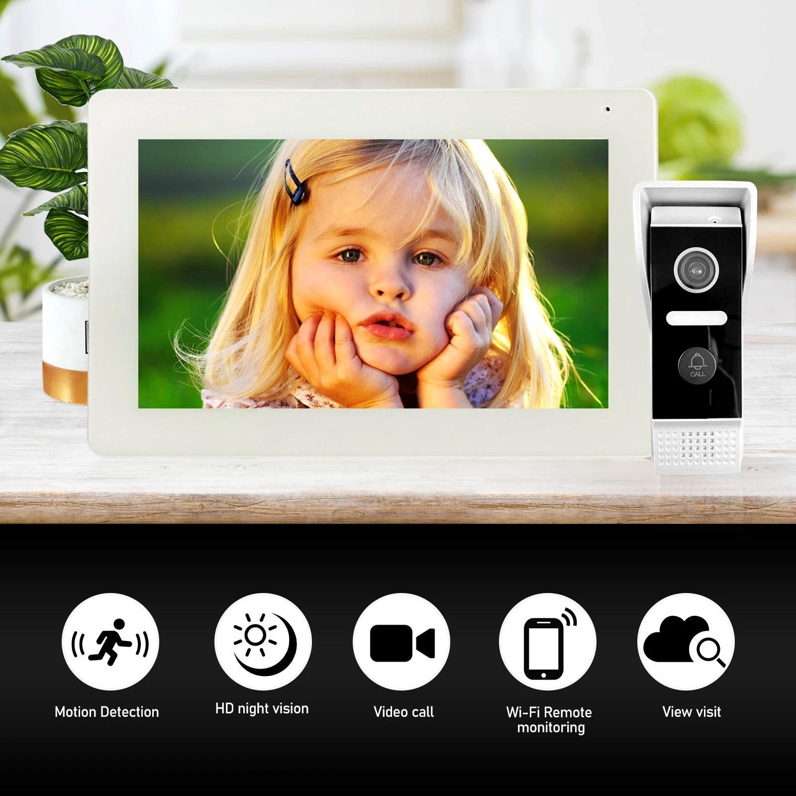 

Anjielosmart Tuya WIFI Video Door Phone Doorbell Intercom System,Door Entry System with 7'' 1-Monitor 1-Camera with 32GB TF Card
