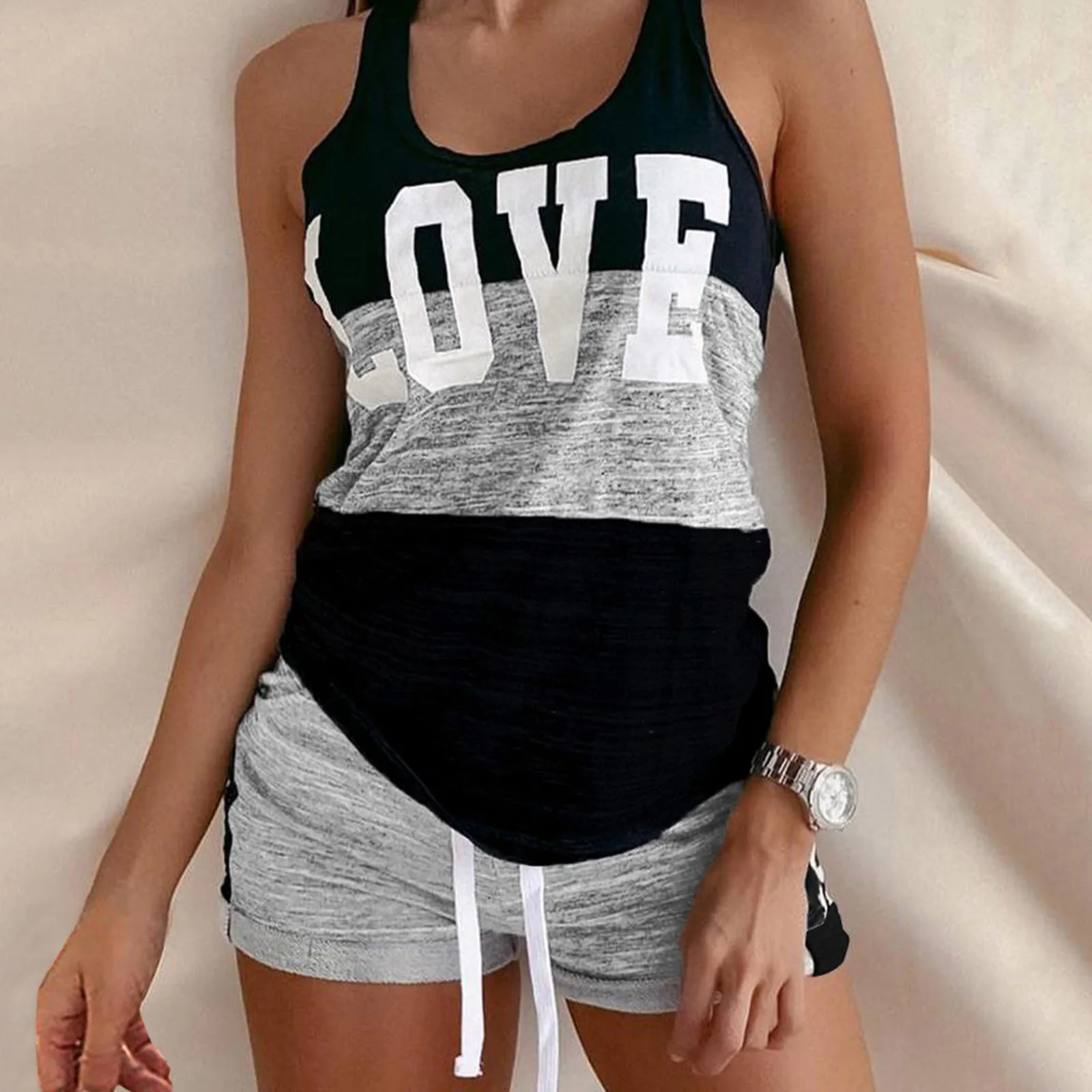 

Pyjamas Women Camisole Sleep Wear Women Pajamas Heart Print Nightgown Ruffled Flounce Shorts Lingerie Set Home Clothes