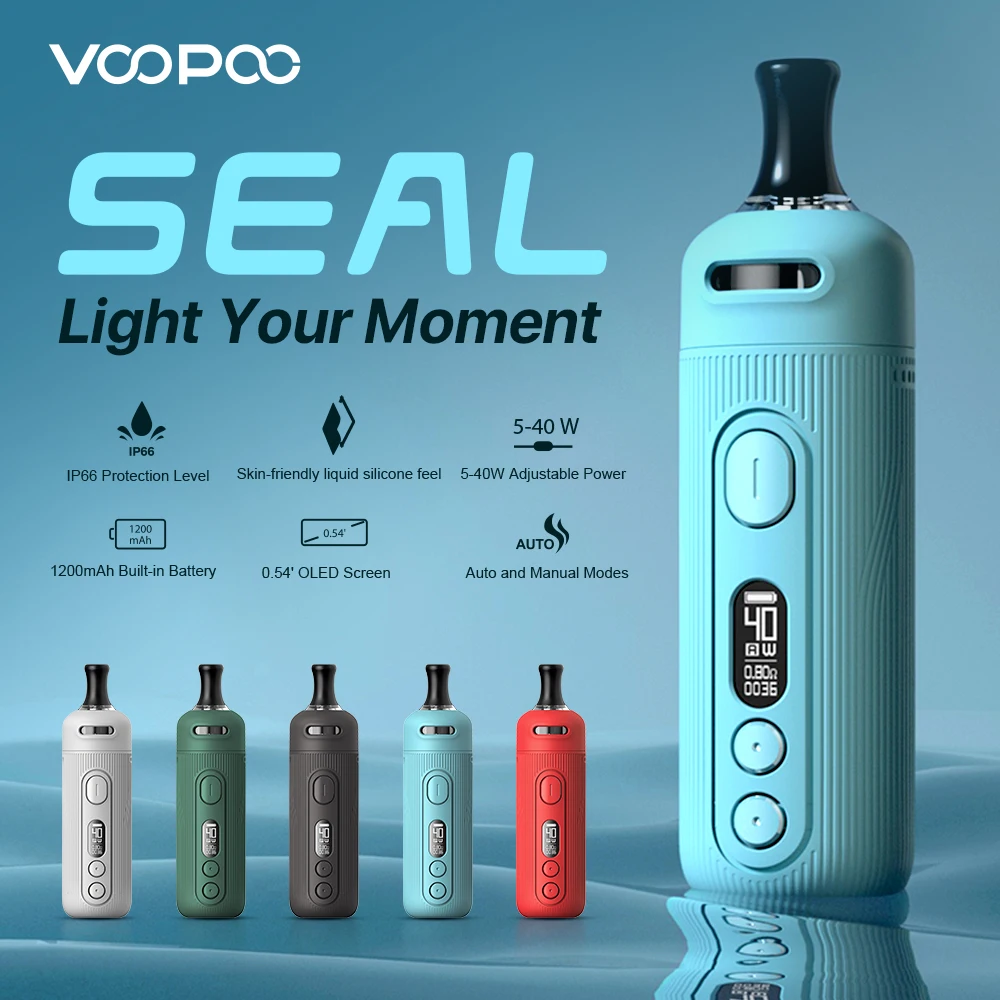 

VOOPOO SEAL Pod Mod Kit 40W 2ml MTL Pod Cartridge 1200mAh Built-In Battery Vape Kit IP66 Waterproof Silicone Vaper E-Cigarette