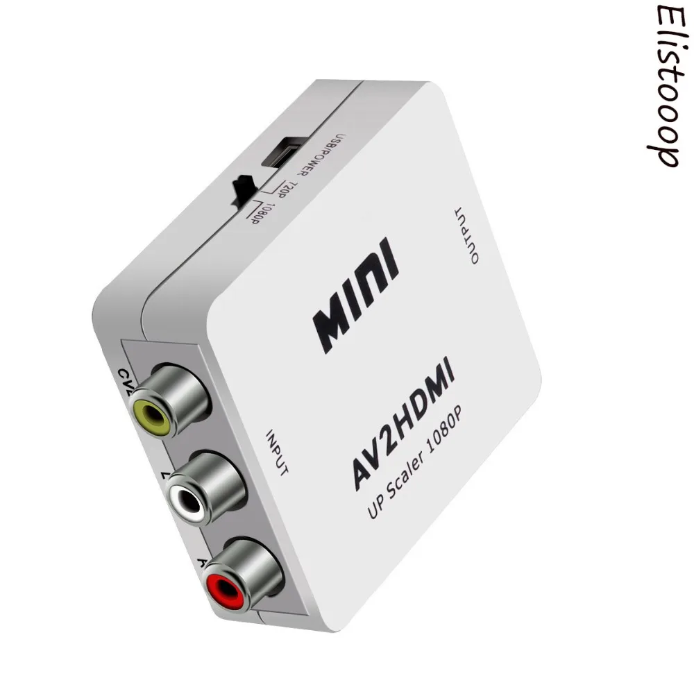 Преобразователь скалярный AV в HDMI композитный адаптер для HD видео RCA CVBS к 1080P Mini