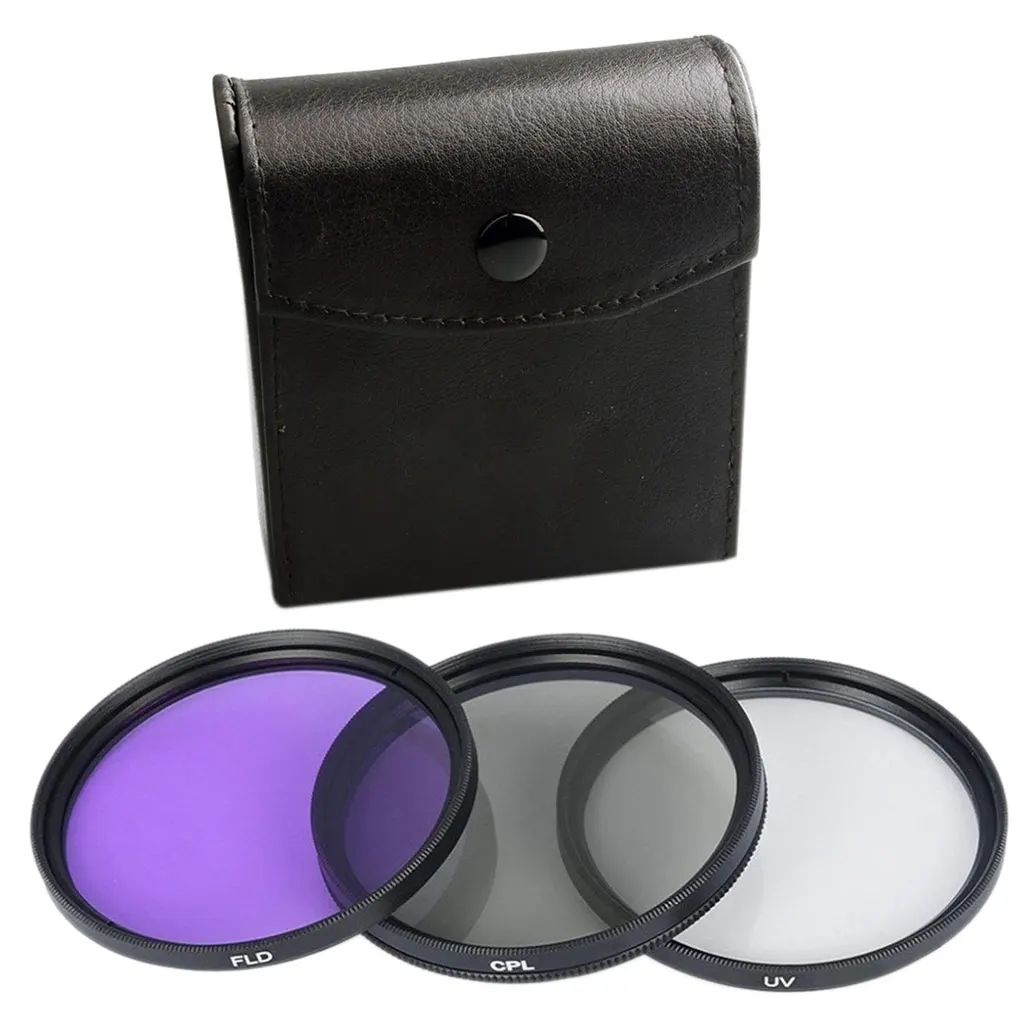 

3pcs UV CPL FLD 3-in-1 Lens Filter Set with Bag SLR Camera Color Lens UV Protector Filter Replacement