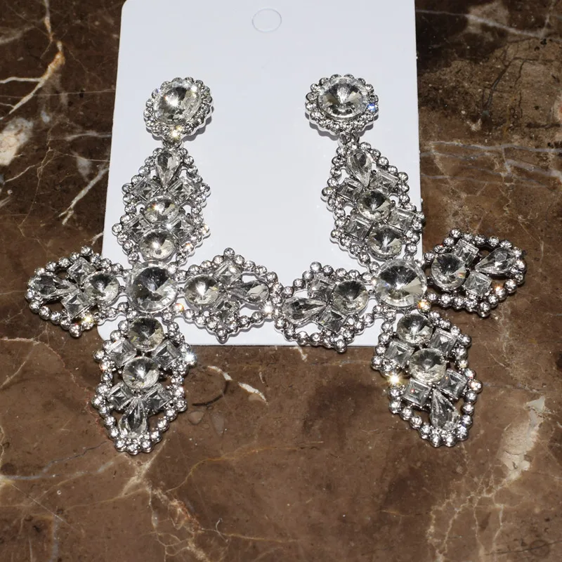 Женские серьги-подвески с кристаллами из стекла