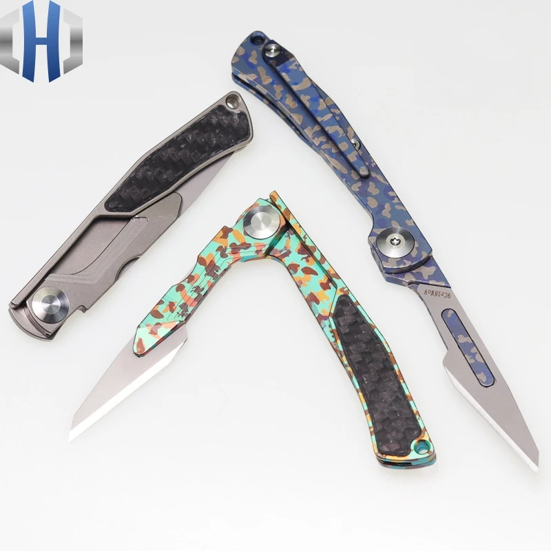 2019 новый титановый складной скальпель карманный нож Многоцветный портативный