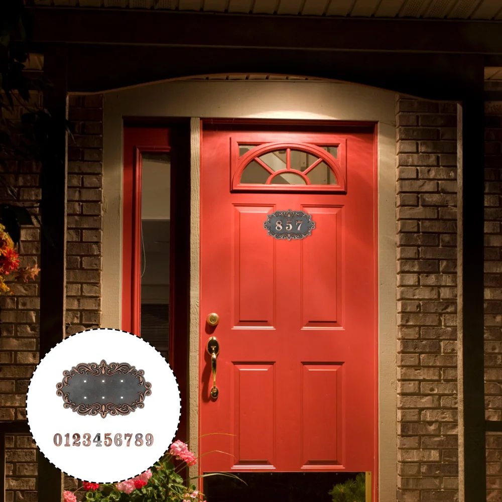 

1 Set of 3D Number Doorplate Decorative Embossment Doorplate Number Sign Bronze