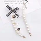 Новинка 2021, матовый жемчужный браслет с бантом, женский браслет с бантом, цепочка на чехол, очаровательные аксессуары сделай сам, винтовая пряжка, Женский подвесной ремешок