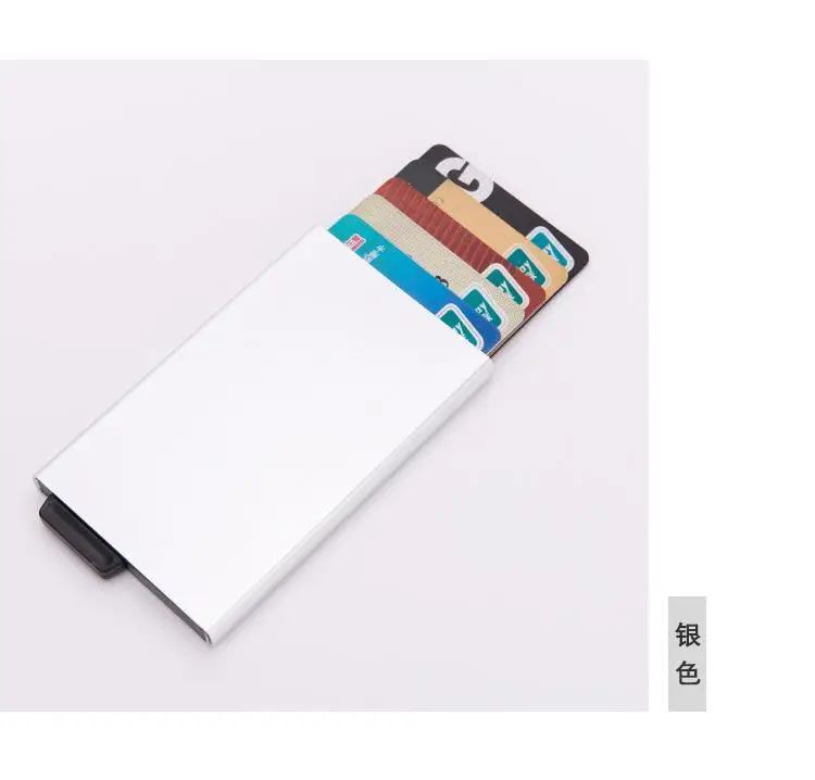 anti theft id credit card holder porte carte thin aluminium metal wallets pocket case bank women men credit card box free global shipping