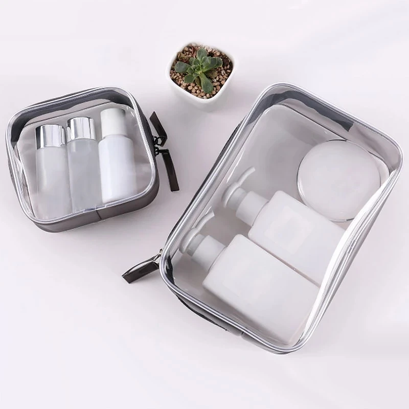 

Transparent Cosmetic Bag for Women Zipper Clear Makeup Bags Beauty Case Travel Make Up Organizer Storage Bath Toiletry PVC Bag