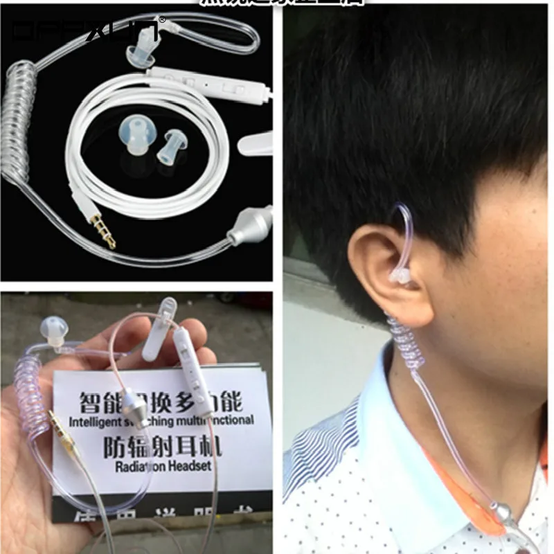 

OPPXUN 3.5mm radiation-proof headset PTT for iPhone6 plus iPhone5s Samsung S6 Edge Note3 S5 S4 Note4 Sony Z and other devices