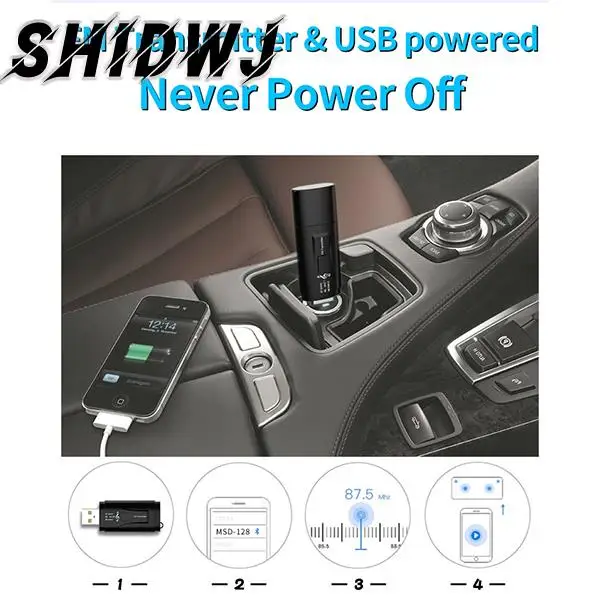 

2 In 1 FM Receiver USB Modulator PortableAUX Audio Music Transmitter Car Bluetooth-compatible 5.0 Player Call Adapter 3.5mm