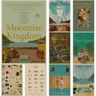 Moonrise Kingdom винтажный постер из крафт-бумаги Подростковая история любви, фильм Wes Anderson, наклейка для детской комнаты, персональный декор