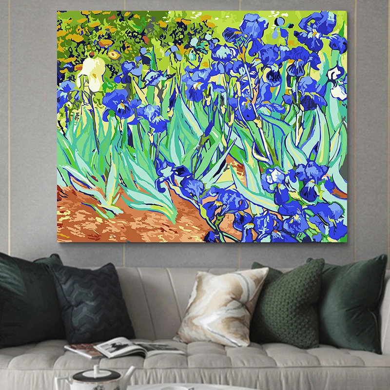 Diy цифровая картина Ван Гог осеннее растение цветок большое дерево трава ручная