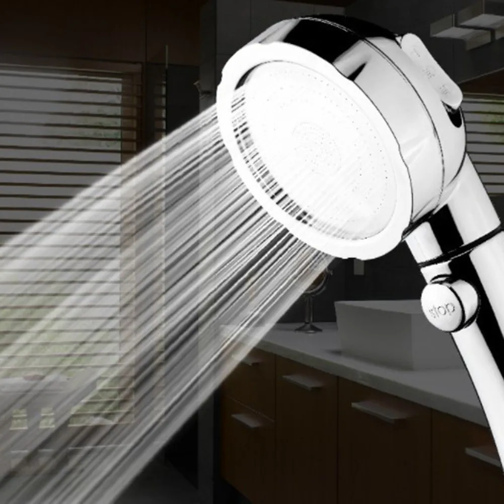 

Universal High Turbo Pressure Chrome Shower Head 3 Mode Water Saving One-Press 3 IN 1 High Pressure Shower Head Bathroom Supply