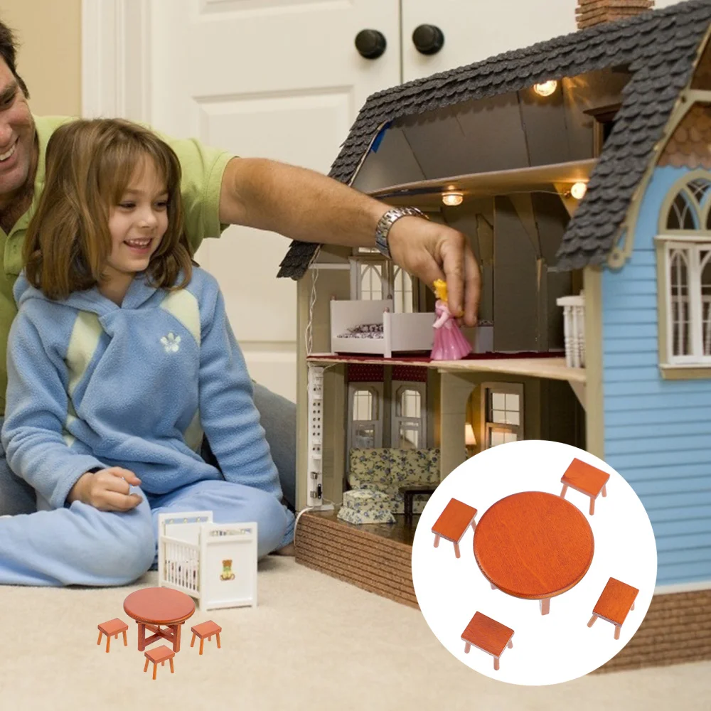 

1 Set Mini Furniture Mini Model Ornaments Mini Table Chairs Model Photo Props