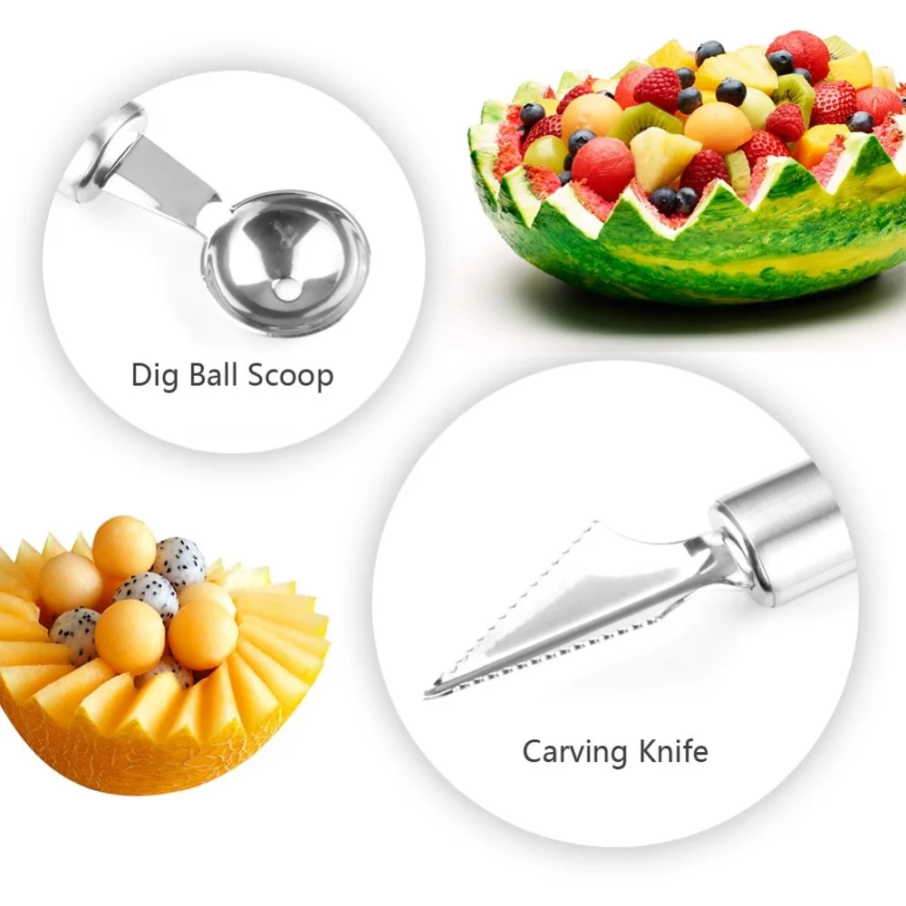

Watermelon Slicer Stainless Steel Fruit Knife Windmill Cutters Ice Cream Dig Ball Melon Baller Scoop Assorted Cold Kitchen Tools