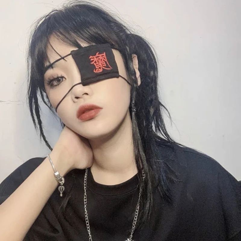 Аниме Лолита одноглазная маска мягкая удобная накладка на глаза регулируемый