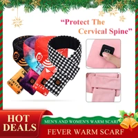 christmas heating scarf unisex usb heated winter scarf adjust temperature neck thermal shawl without mobile power christmas gift