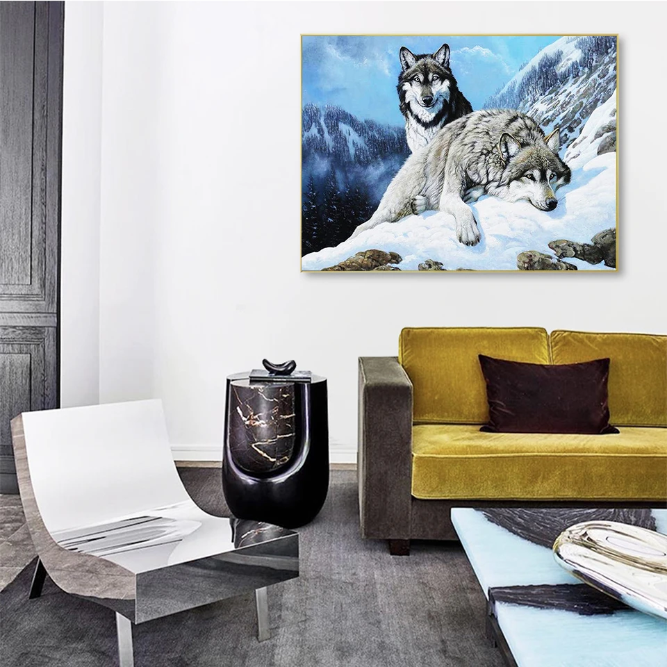 EverShine 5D алмазная живопись Снежный волк картина Стразы Сделай Сам Алмазная