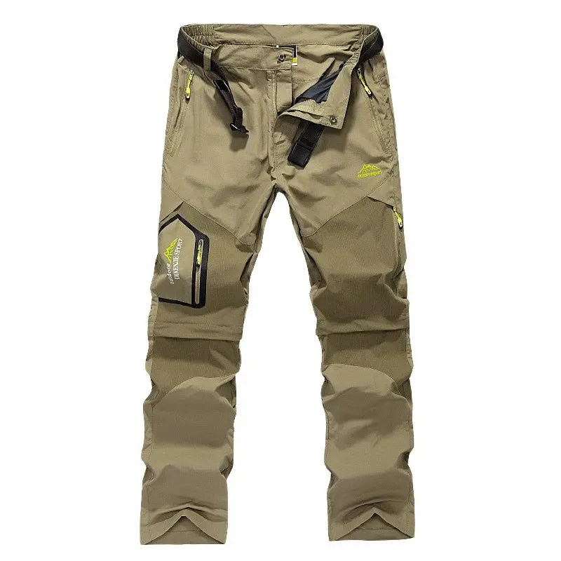 Men Trekking Pants Outdoor Quick Dry Breathable Camping Trousers Removable Shorts Hiking Trekking Hunting Fishing Pant Free Belt