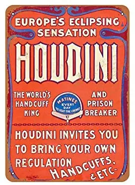 

Rustic Houdini World's Hanuff King Vintage Look Metal Sign