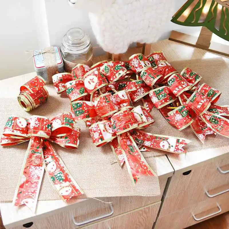 Рождественские банты с подвеской орнаменты Санта Клауса 2018 Новогодние украшения