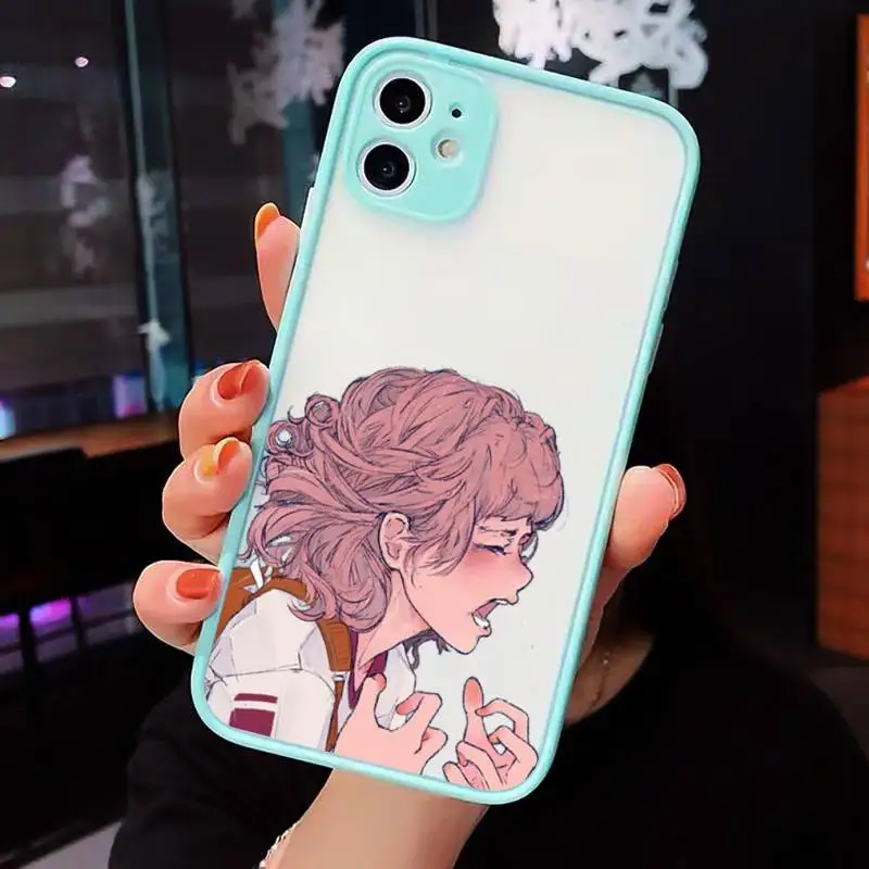 

Sad girl Phone Cases matte transparent For blue iPhone 7 8 x xs xr 11 12 pro plus max mini Clear Funda