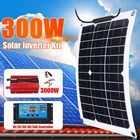 Система солнечной энергии 220 В, 300 Вт, солнечная панель 18 в, зарядное устройство для аккумулятора 3000 Вт, комплект инвертора, полный контроллер 10-50A, домашняя сетка, для кемпинга, телефона