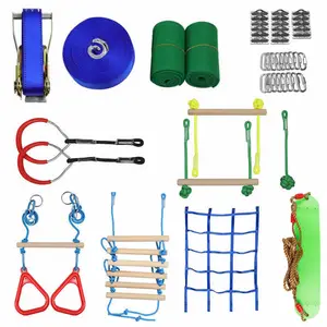 Набор для скалолазания, детская трапециевидная лестница, препятствия, 40 дюймов, 9 аксессуаров