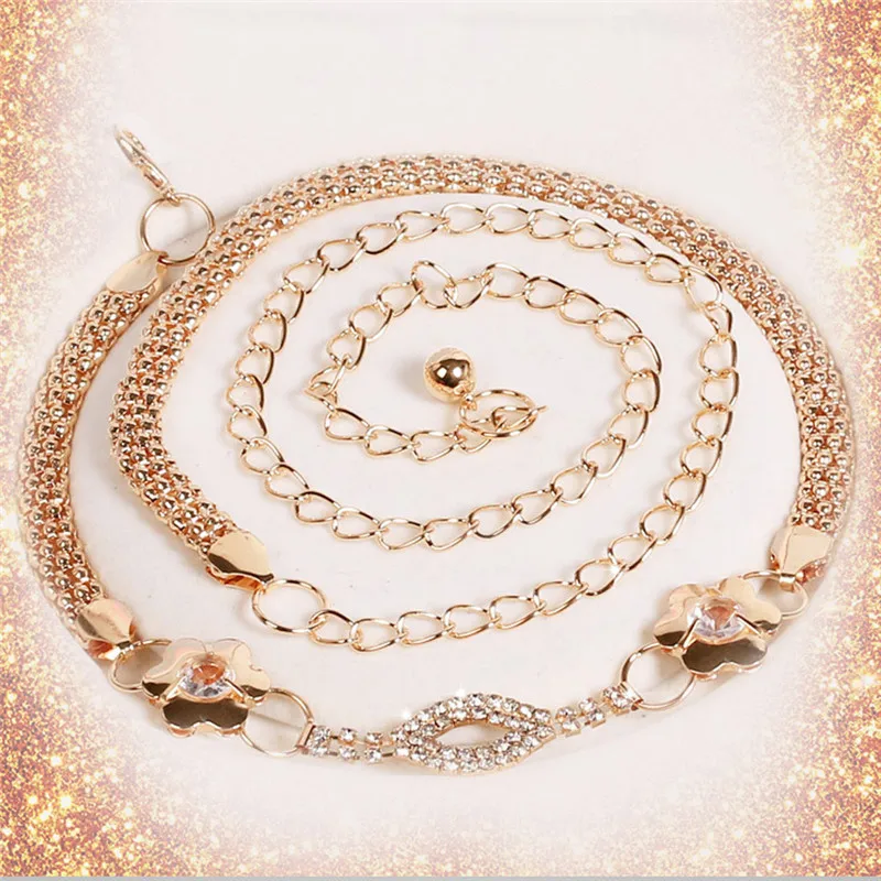 Модный золотистый пояс на талию для девочек универсальные пояса украшения