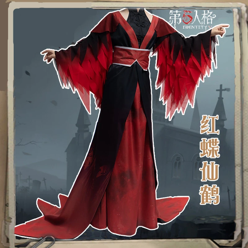 Anime Identity V The Geisha Michiko Kimono Cosplay Costumes For Women Red Uniform Halloween Christmas H |