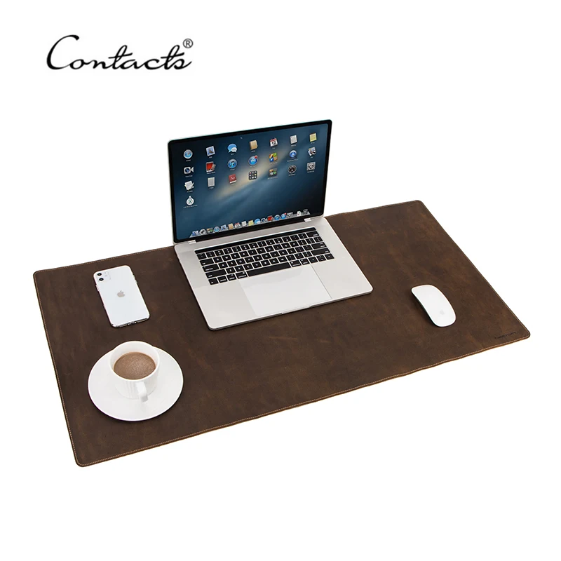 

Contact's Crazy Horse Leather Office Desk Mat Large Size MousePad and Keyboard Pad Table Cover Pads Gamer For Laptop Computer